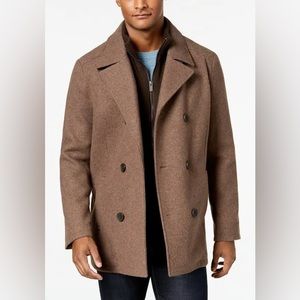 Reaction Kenneth Cole Men’s Brown Wool Coat Size Large